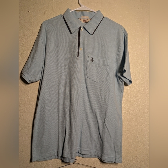 Original Penguin Blue Polo Shirt Classic Fit Size Large - Picture 2 of 6